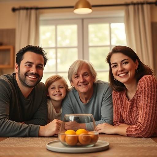 Imagem de um lar com diversas plantas e pessoas sorrindo