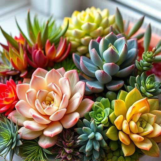 Variedade de plantas suculentas